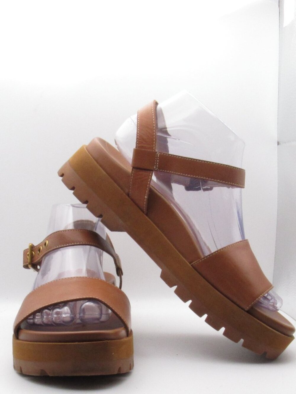 Vionic Brown Women's Jamie Platform Lug Sandals Size 8 Leather Upper